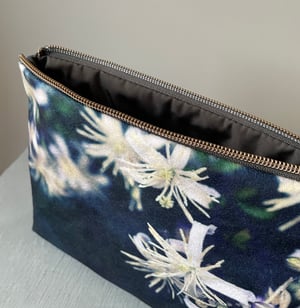 Image of Clematis, LARGE travel bag, make-up, toiletries zipper pouch