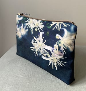 Image of Clematis, LARGE travel bag, make-up, toiletries zipper pouch