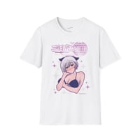 Image 1 of Anime Catgirl T-Shirt — Cute Blushing Neko Girl Graphic Tee