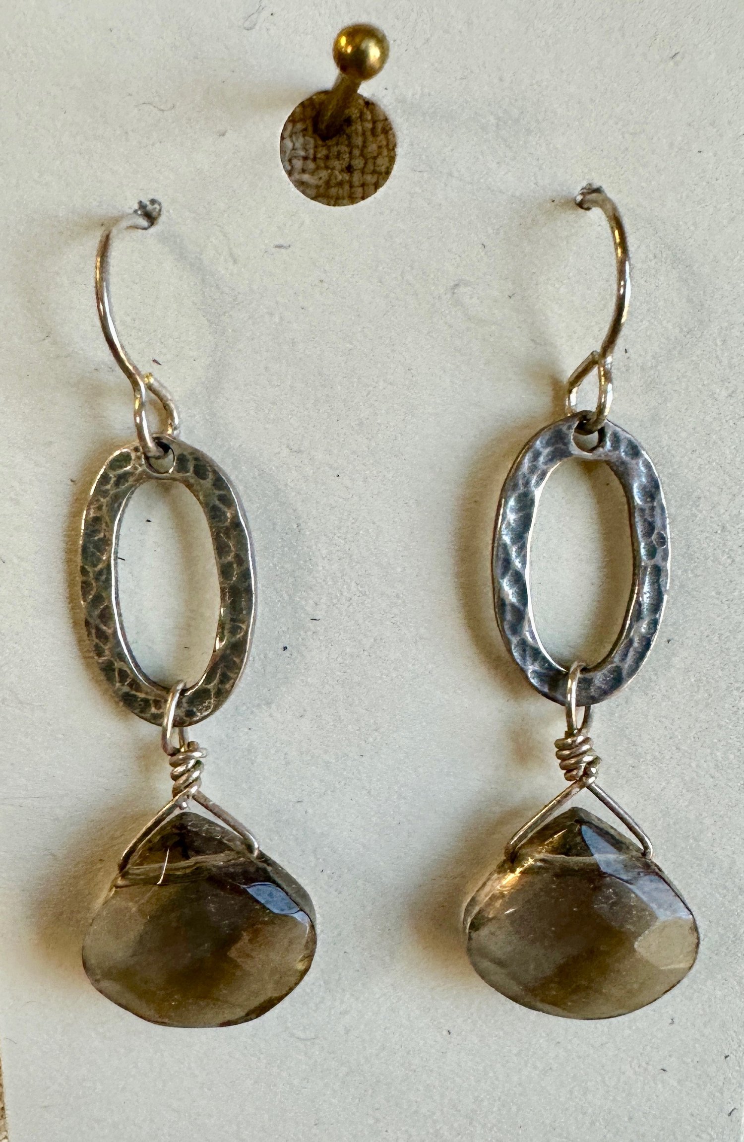 Image of Sterling Ovals & Smoky Quartz Earrings