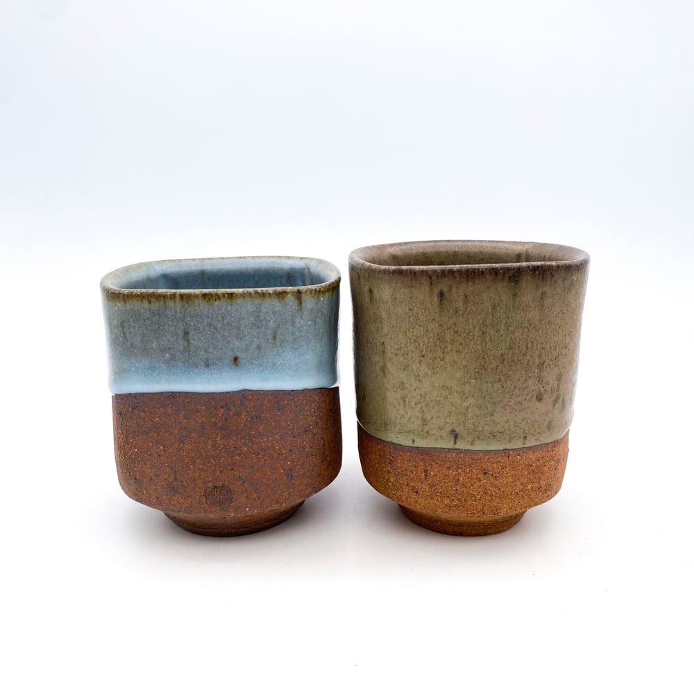 Image of Pair of Cups (satin blue+green)