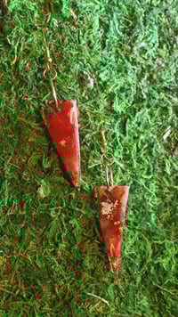 Small Red Spike Amirite Earrings