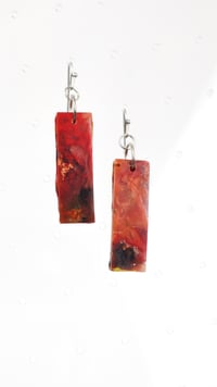 Medium Fire Amirite Rectangle Earrings 2