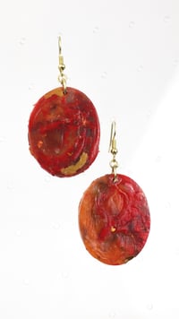 Medium Oval Red Agate Amirite EArrings