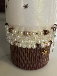 Image 4 of Starlight Shimmer | Cream and Gold  Tumbler Bracelet Stack