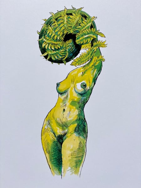 Image of Fern Woman Laserprint 8”x10”