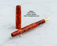 Image 6 of Alumilite Pen Blank, 'Morodor's Watchman', with shades orange, reds and burgandy. Maker ready!