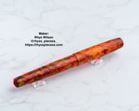 Image 5 of Alumilite Pen Blank, 'Morodor's Watchman', with shades orange, reds and burgandy. Maker ready!
