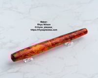 Image 3 of Alumilite Pen Blank, 'Morodor's Watchman', with shades orange, reds and burgandy. Maker ready!
