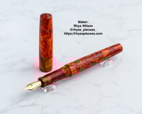 Image 4 of Alumilite Pen Blank, 'Morodor's Watchman', with shades orange, reds and burgandy. Maker ready!