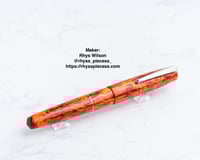 Image 7 of Alumilite Pen Blank, 'Morodor's Watchman', with shades orange, reds and burgandy. Maker ready!