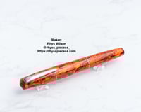 Image 9 of Alumilite Pen Blank, 'Morodor's Watchman', with shades orange, reds and burgandy. Maker ready!