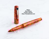 Image 10 of Alumilite Pen Blank, 'Morodor's Watchman', with shades orange, reds and burgandy. Maker ready!