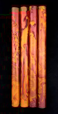 Image 1 of Alumilite Pen Blank, 'Morodor's Watchman', with shades orange, reds and burgandy. Maker ready!