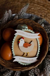 Image 7 of Personalized Merry Cluckmas Christmas Ornament 