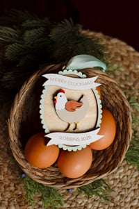 Image 10 of Personalized Merry Cluckmas Christmas Ornament 