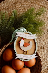 Image 9 of Personalized Merry Cluckmas Christmas Ornament 