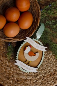 Image 11 of Personalized Merry Cluckmas Christmas Ornament 