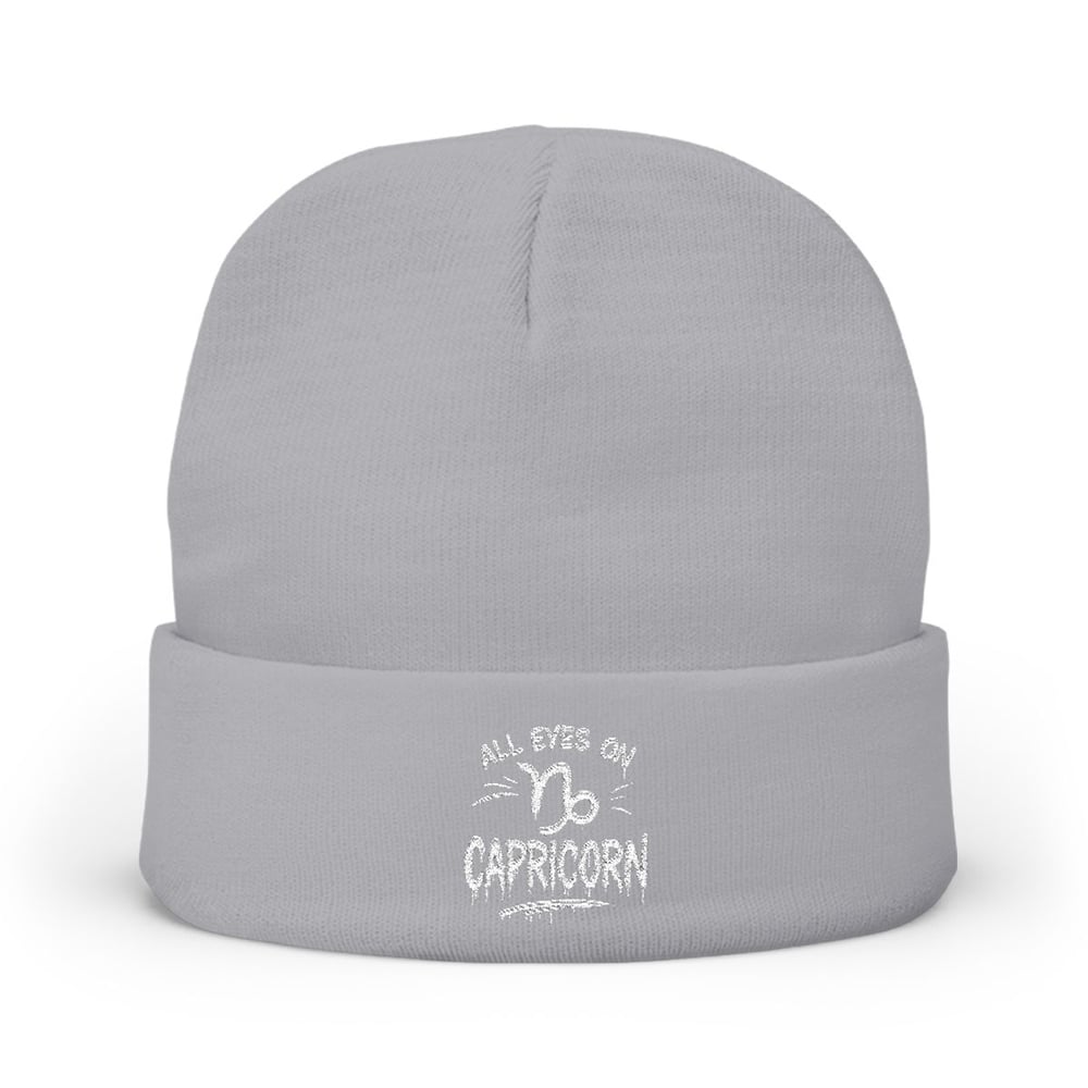 Image of Embroidered 'All Eyes On Capricorn' Knit Beanie