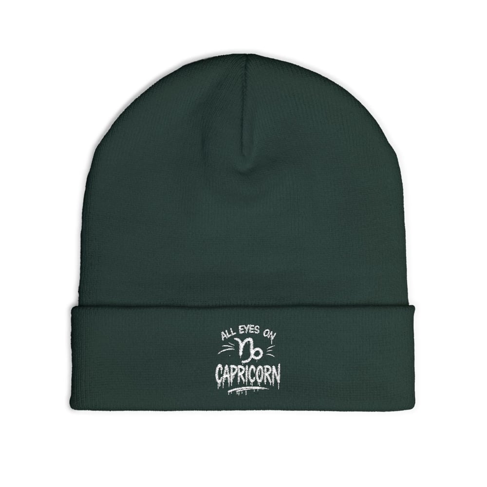 Image of Embroidered 'All Eyes On Capricorn' Knit Beanie