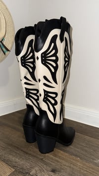 Image 2 of Retro Western Boot (Black/White)