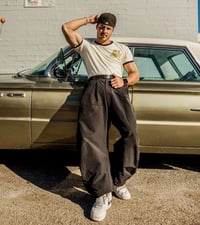 Image 5 of Stay Greasy Cream/Black Tee - Gold Logo