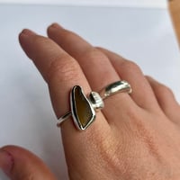 Image 4 of AMBER/PEARL SIREN RING (O ½)