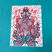 Image 2 of Werewolf Pinup Riso Print 18+