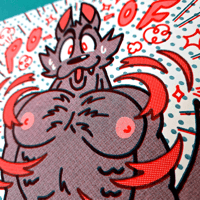 Image 1 of Werewolf Pinup Riso Print 18+