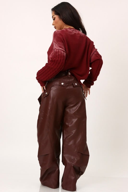 Image of ROCKSTAR LEATHER CARGO PANTS