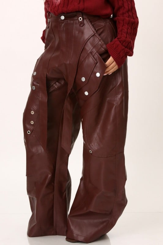 Image of ROCKSTAR LEATHER CARGO PANTS
