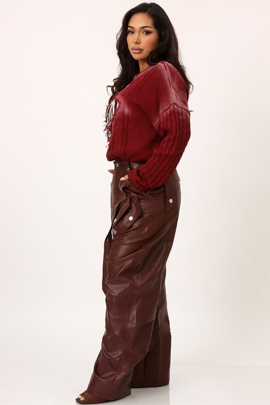 Image of ROCKSTAR LEATHER CARGO PANTS