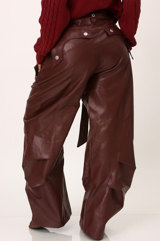 Image of ROCKSTAR LEATHER CARGO PANTS