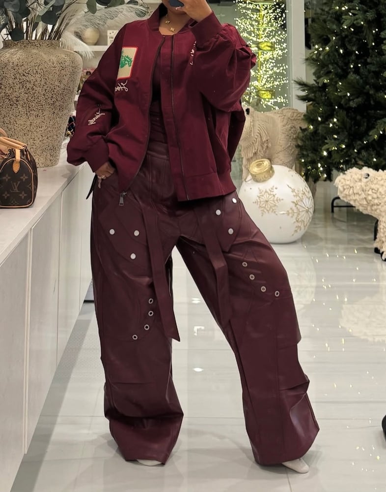 Image of ROCKSTAR LEATHER CARGO PANTS