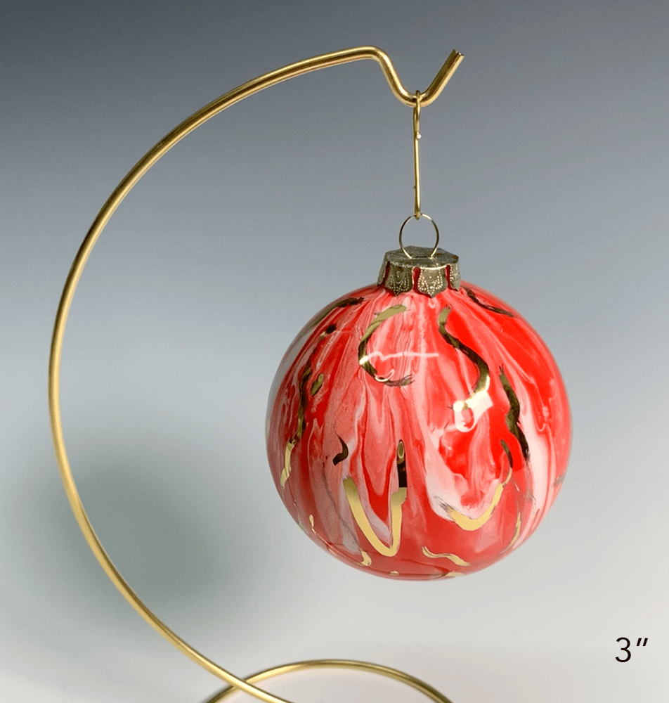 Image of Limited Edition 20K Gold Luster Ornament 3" Red/Pink/White