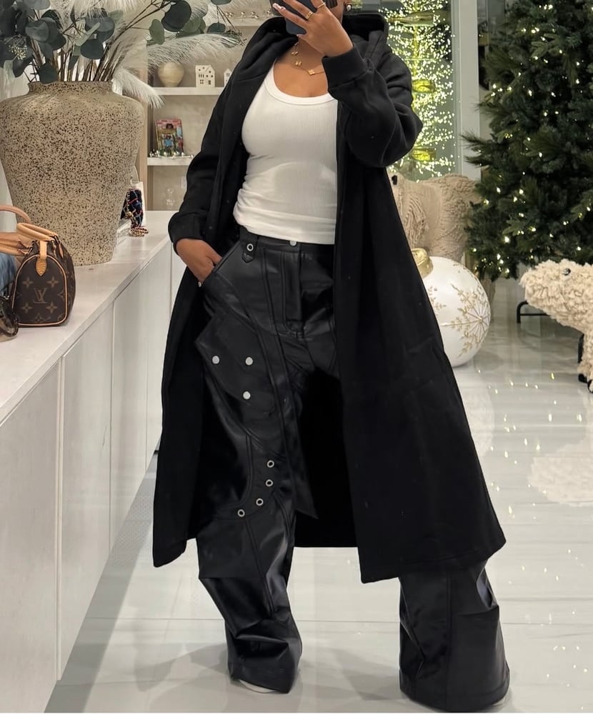 Image of ROCKSTAR LEATHER CARGO PANTS (black) 