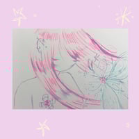 Image 1 of november snowflake risograph postcard