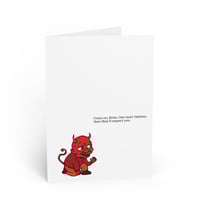 Image 1 of The Devil Seeks Validation By Winning Yahtzee | Greeting Card