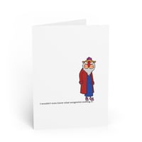 Image 1 of Magical Monkey Professor Denies Knowing What Anogenital Sniffing Is | Greeting Card 