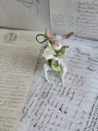 Image 1 of Spun cotton flower bunny ornament