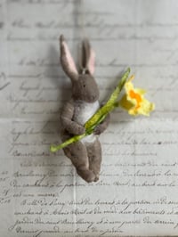 Image 1 of Spun cotton daffodil bunny ornament