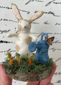 Image 1 of Spun cotton bunny & watering can