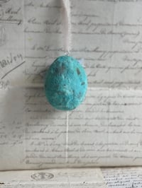 Image 2 of Spun cotton bunny in speckled egg ornament