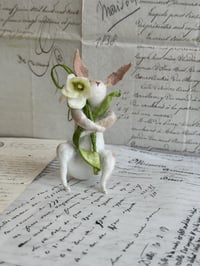 Image 2 of Spun cotton flower bunny ornament