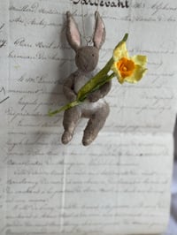 Image 2 of Spun cotton daffodil bunny ornament