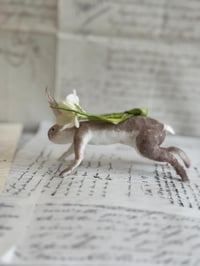 Image 2 of Spun cotton running bunny ornament