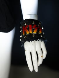 Image 6 of Studded Band Patch Denim Wrist Cuff