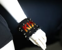 Image 4 of Studded Band Patch Denim Wrist Cuff