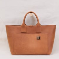 Image 1 of Large Travel Tote low in vintage light brown