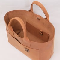 Image 5 of Large Travel Tote low in vintage light brown